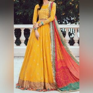 Pakistani/Indian Yellow Maria B lengha choli outfit